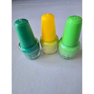 LA Colors Color Mania Nail Polish Set 3 Neon Green Yellow Teal‎